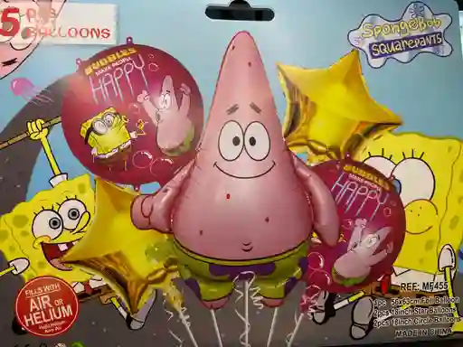 Bombas Globos Por 5 Piezas Diseño Bob Esponja Patricio Para Decoracion De Fiestas Niño O Hombre O Mujer