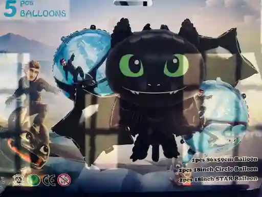 Bombas Globos Por 5 Piezas Diseño Chimuelo Como Entrenar A Tu Dragon Para Decoracion De Fiestas Niño O Hombre O Mujer