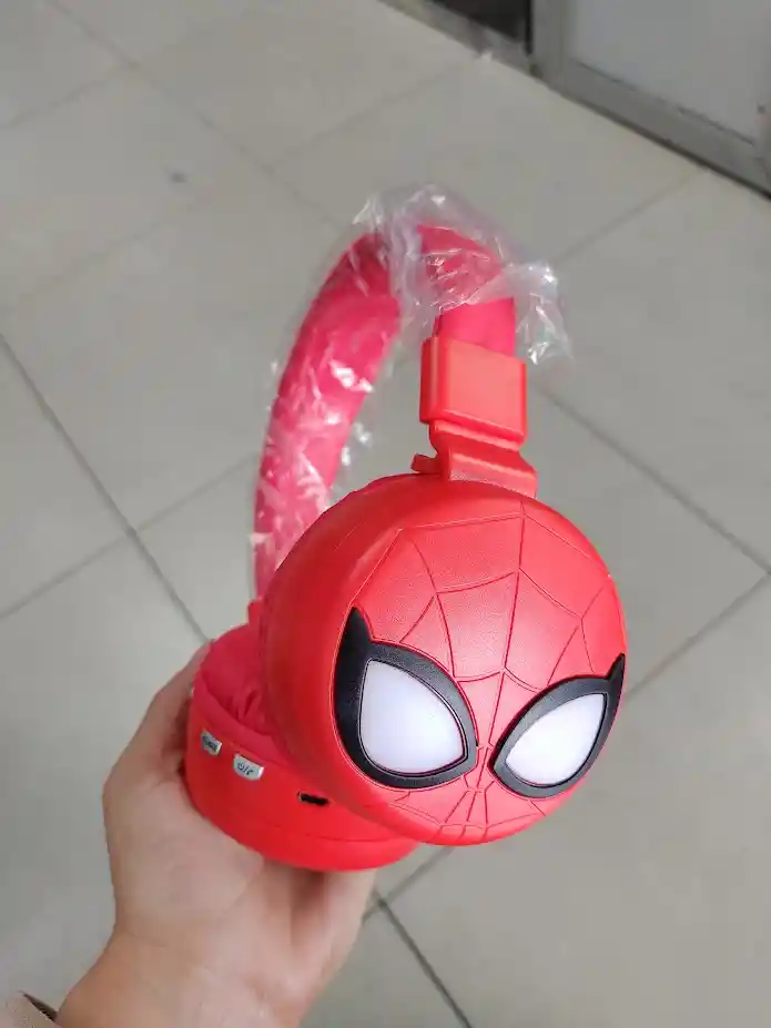 Audifonos Inalambricos Diadema Roja Hombre Araña
