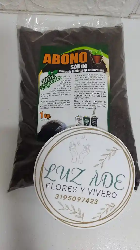 Abono Sólido Humus De Lombriz Roja Californiana
