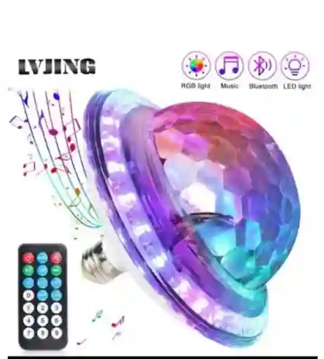 Bombillo Parlante Con Luz Led Bluetooth + Control Remoto