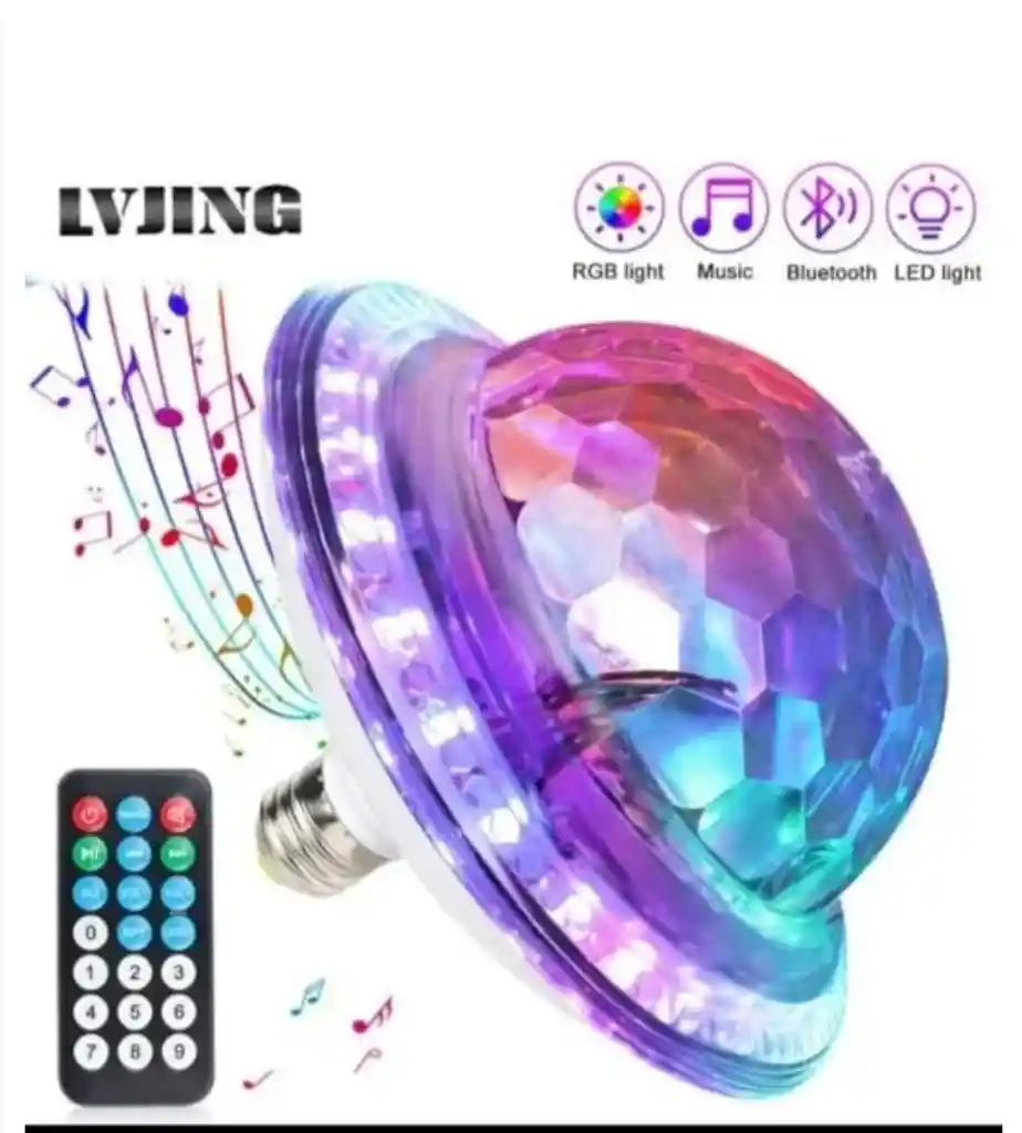 Bombillo Parlante Con Luz Led Bluetooth + Control Remoto