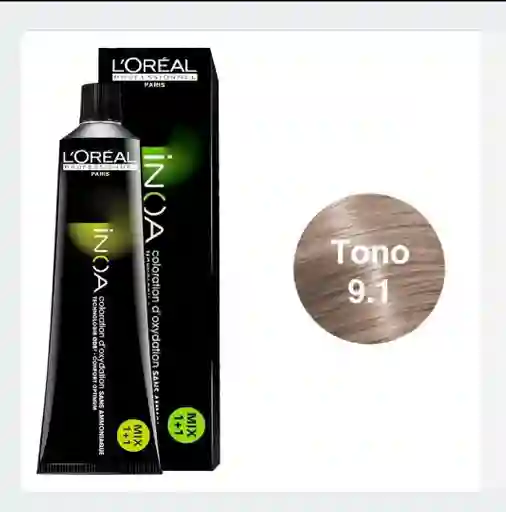 Tinte Inoa 9.1 Rubio Muy Claro Ceniza (60g)