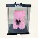 Oso De Rosas Rosado Pequeño Y 2 Globos En Helio