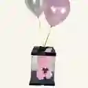 Oso De Rosas Rosado Pequeño Y 2 Globos En Helio
