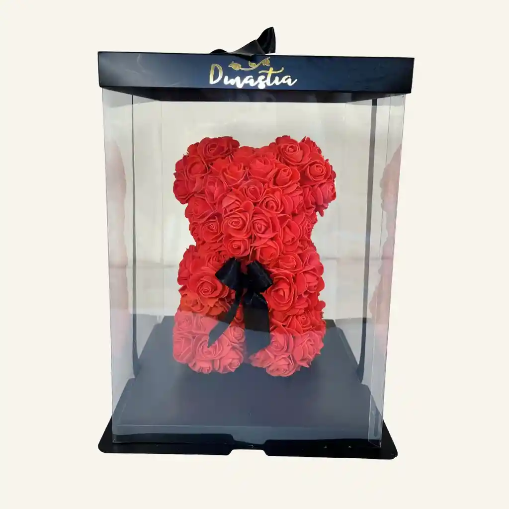 Oso De Rosas Rojo, 2 Globos En Helio Y Ferrero X8