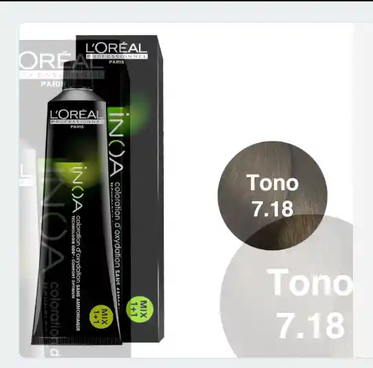 Tinte Inoa 7.18 Rubio Ceniza Mocca (60g)