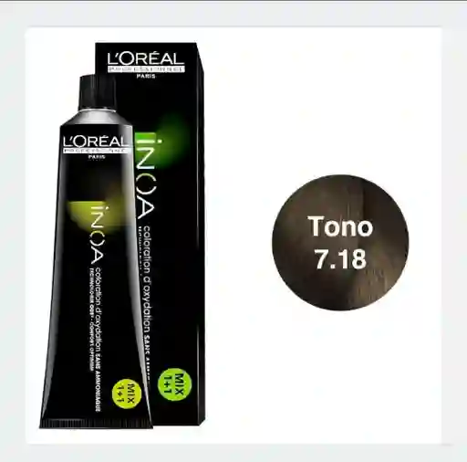Tinte Inoa 7.18 Rubio Ceniza Mocca (60g)