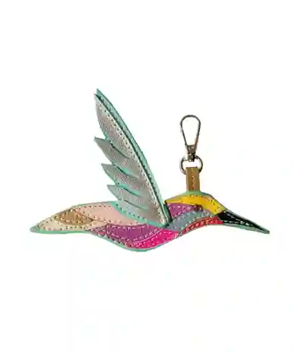 Charm Colibrí, Llavero En Cuero