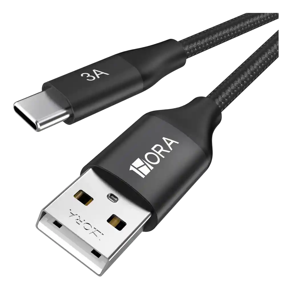 Cable Nylon Reforzado Tipo C Cable Carga Rápida 3a 1m Cab262 Color Negro