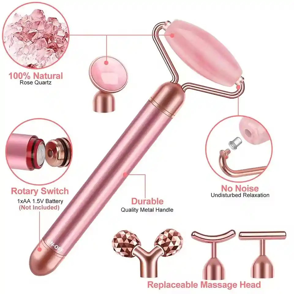 Rodillo Masajeador Facial Con Vibración