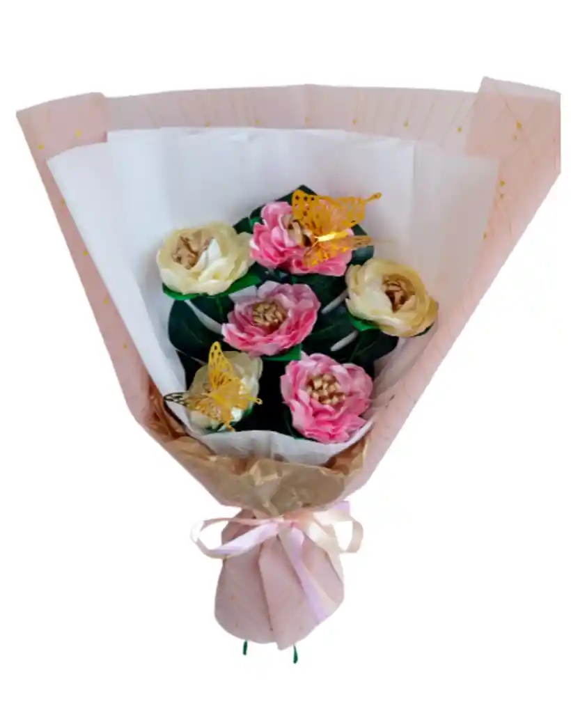 Ramo De Flores Peaonias Y Camelias Unicornio Eterno