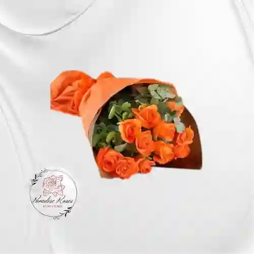 "ramo De Rosas Naranjas