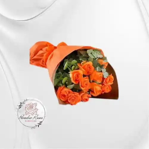 "ramo De Rosas Naranjas