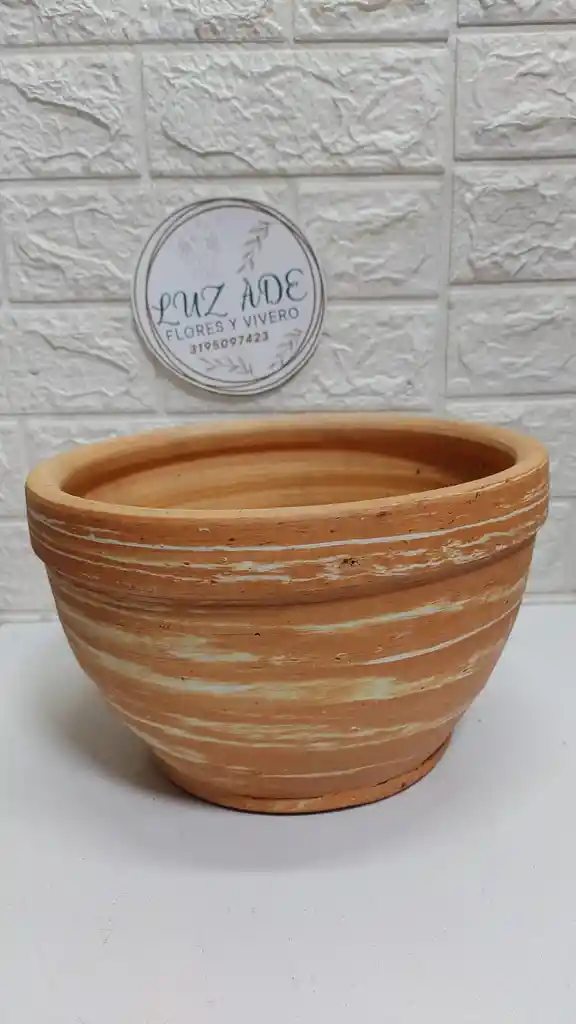 Maceta De Terracota Rústica Decorada