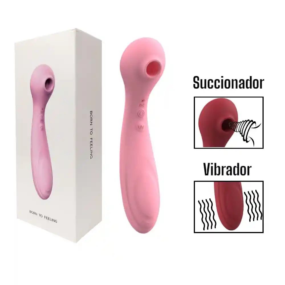 Vibrador Consolador Succionador De Clítoris De Lujo 2 En 1 Born To Feeling