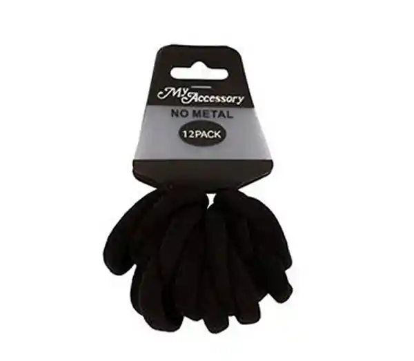 Elasticos Para El Cabello Bys Negros 12 Unidades