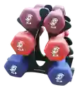Combo Mancuernas Sportfitness 2lb 4lb 5lb Neopreno Hexagonal Mas Base Plástica