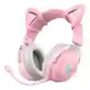 Auriculares Gamer Inalámbricos Onikuma B20 B100 Rosa Con Luz Led
