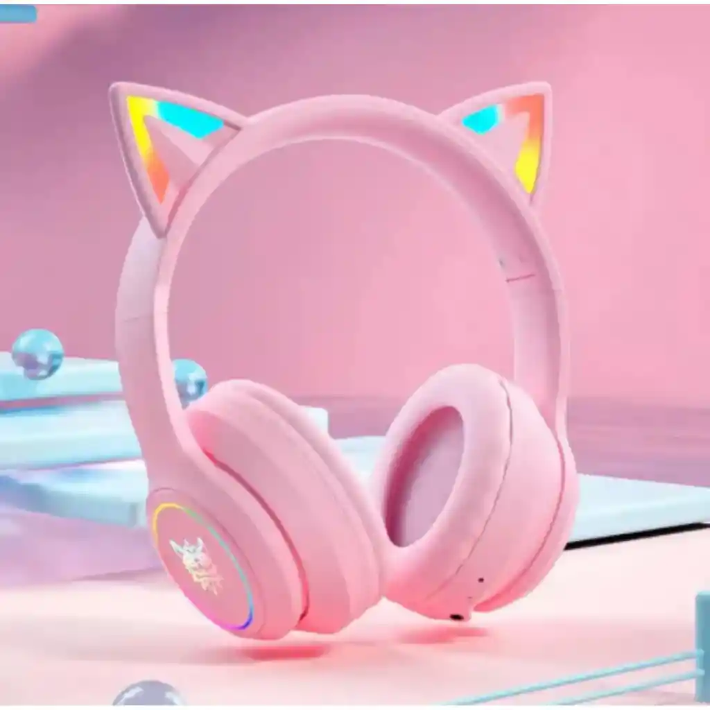 Audífonos Onikuma B90 Bluetooth Led Inalámbricos Rosado