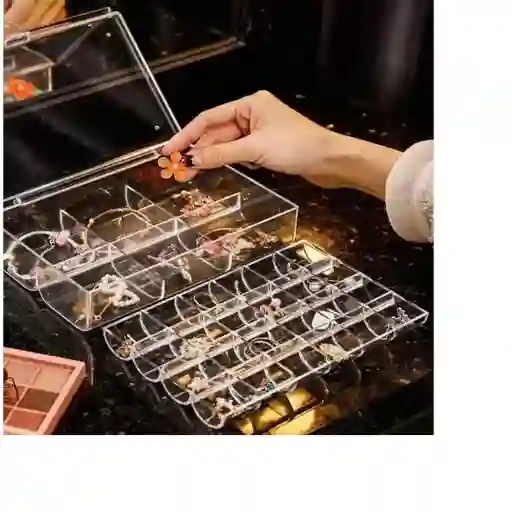 Organizador 2 En 1 Con Tapa Multifuncional Joyas Y Maquillaje