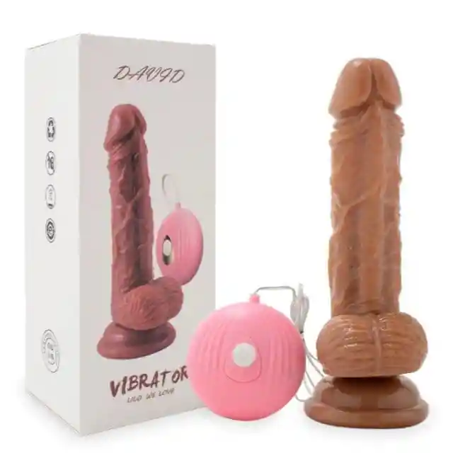 Dildo Vibrador Realista Contesticulos Control Remoto Alambrico