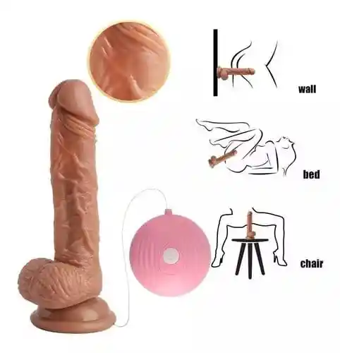 Dildo Vibrador Realista Contesticulos Control Remoto Alambrico