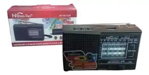Radio Recargable Panel Solar Color Negro Nano-tec Nt-r1238