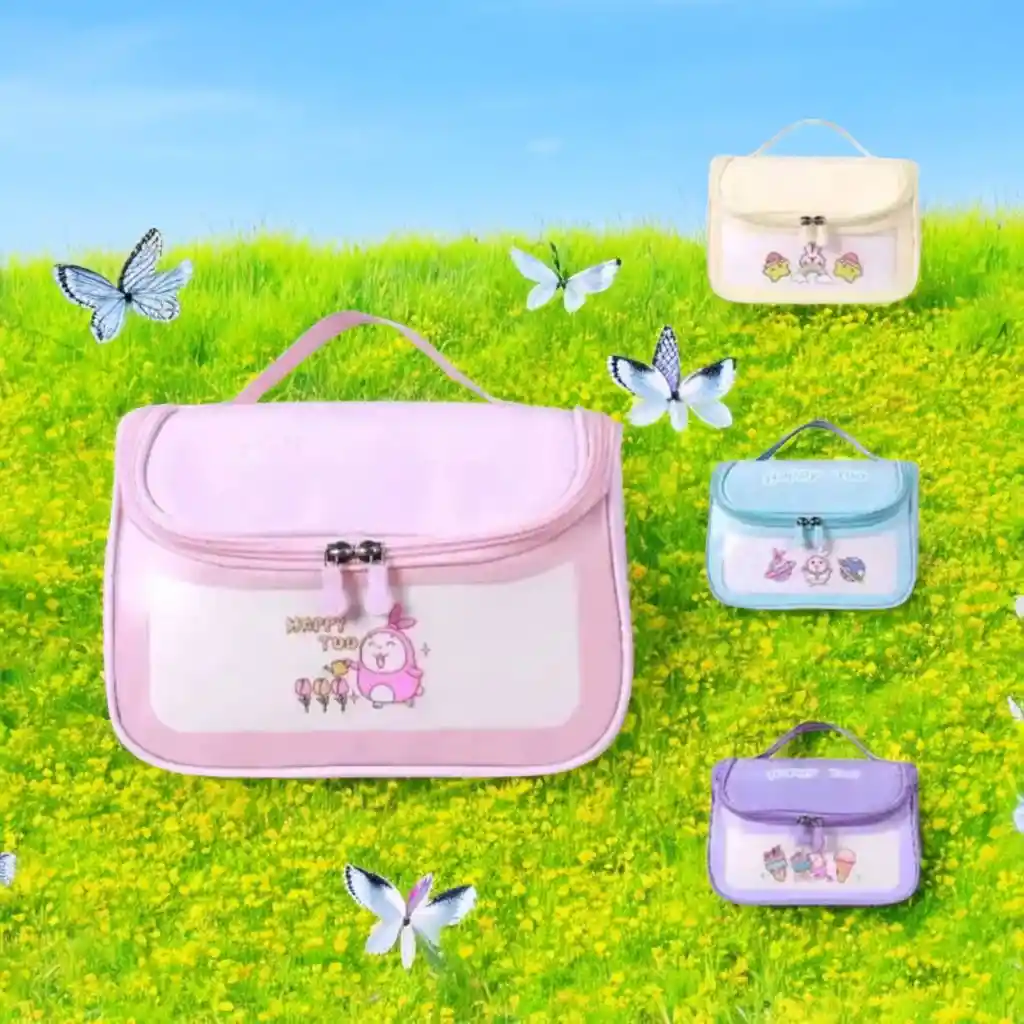 Cosmetiquera Transparente Organizador Maquillaje Viaje Conejo Helado