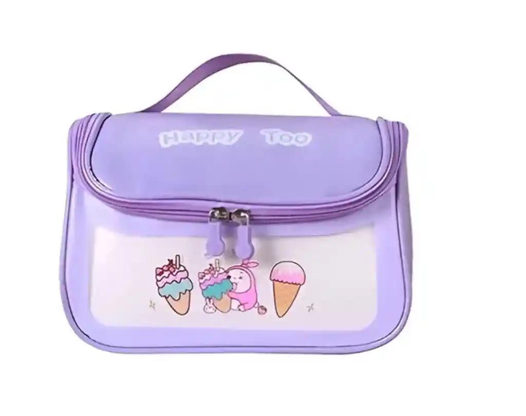 Cosmetiquera Transparente Organizador Maquillaje Viaje Conejo Helado