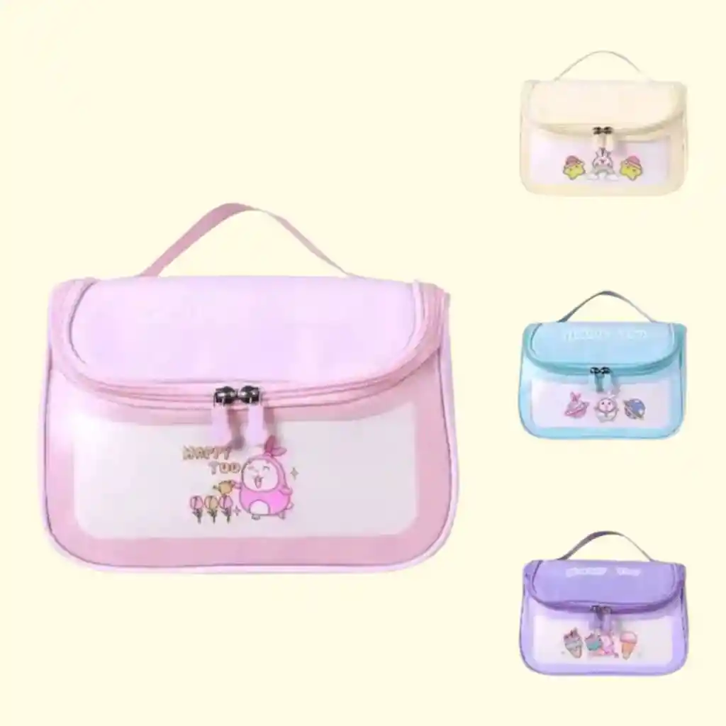 Cosmetiquera Transparente Organizador Maquillaje Viaje Conejo Helado