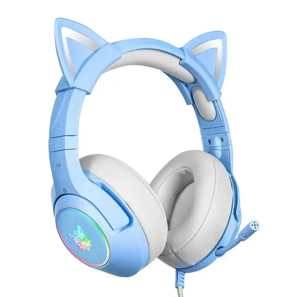 Auriculares Gamer Onikuma K9 Con Luz Rgb Azul Cielo