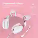 Audifonos Gamer Onikuma X10 Orejas Blancos Con Rosado Rgb Color Blanco