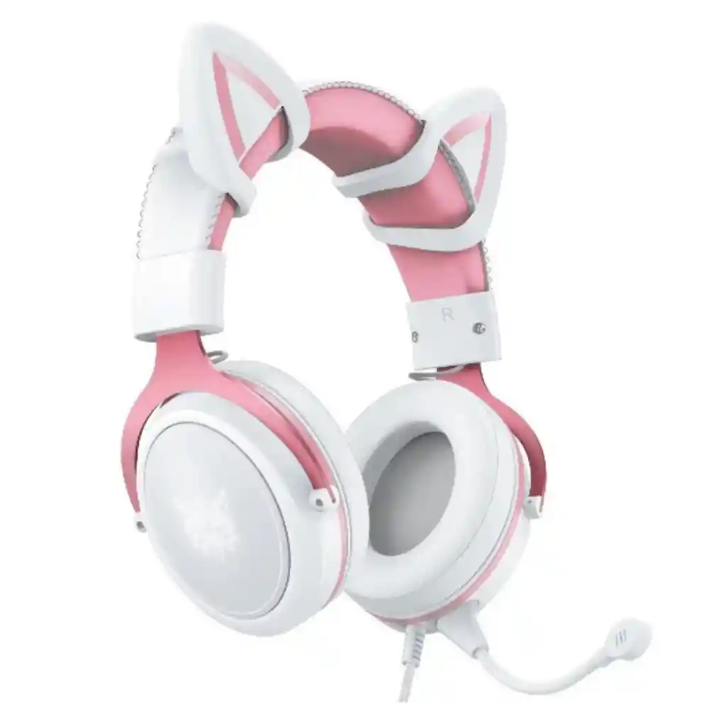 Audifonos Gamer Onikuma X10 Orejas Blancos Con Rosado Rgb Color Blanco