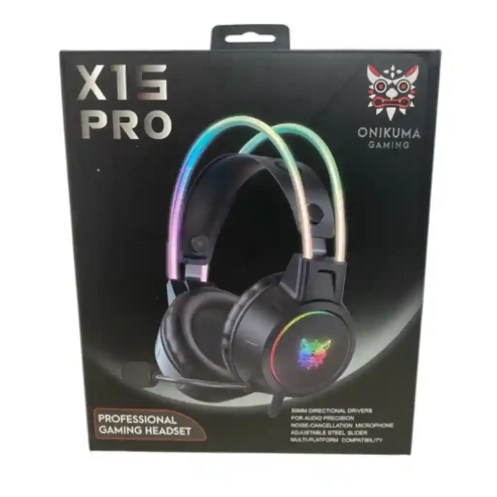 Audífonos Gamer Onikuma X15 Pro Con Luces Rgb Negros