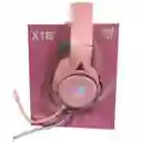 Audifonos Diadema Gamer Onikuma X16 Rosados Con Luz Rgb Led