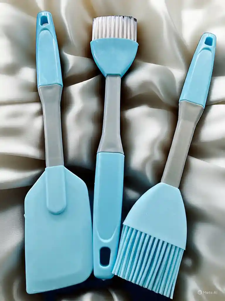 Set De 3 Piezas De Espatula Y Pinceles En Silicona Para Cocina