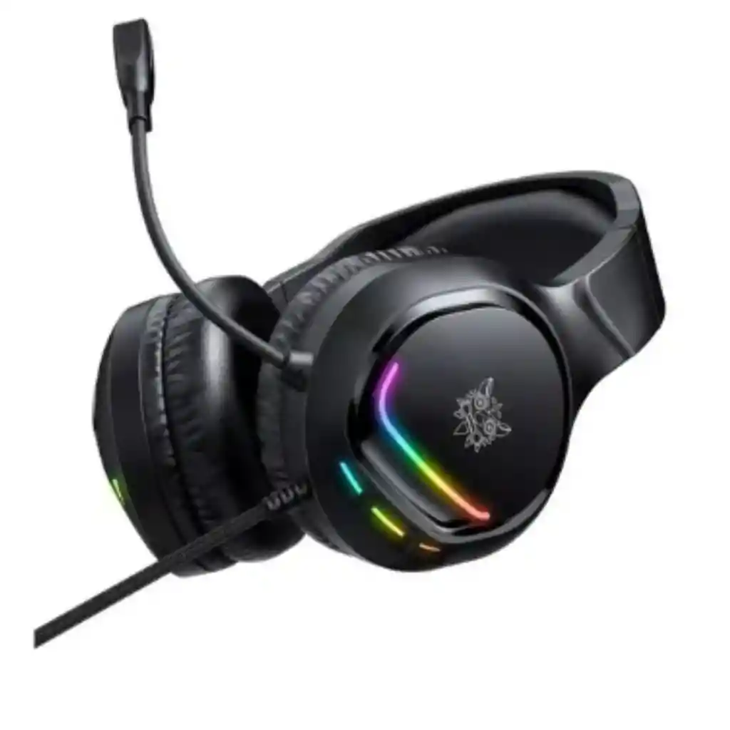 Audífonos Diadema Gamer Onikuma X31 Negro Con Luz Rgb