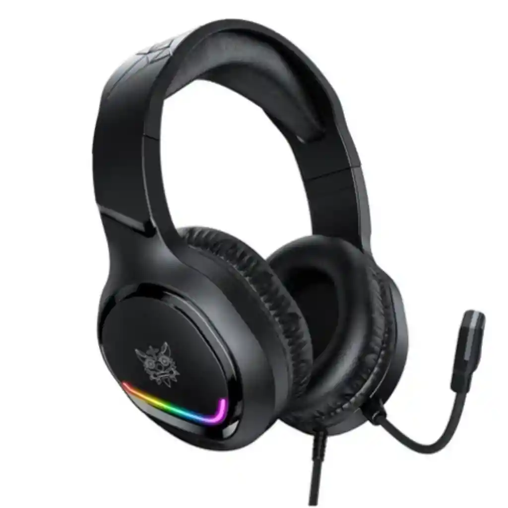Audífonos Diadema Gamer Onikuma X31 Negro Con Luz Rgb