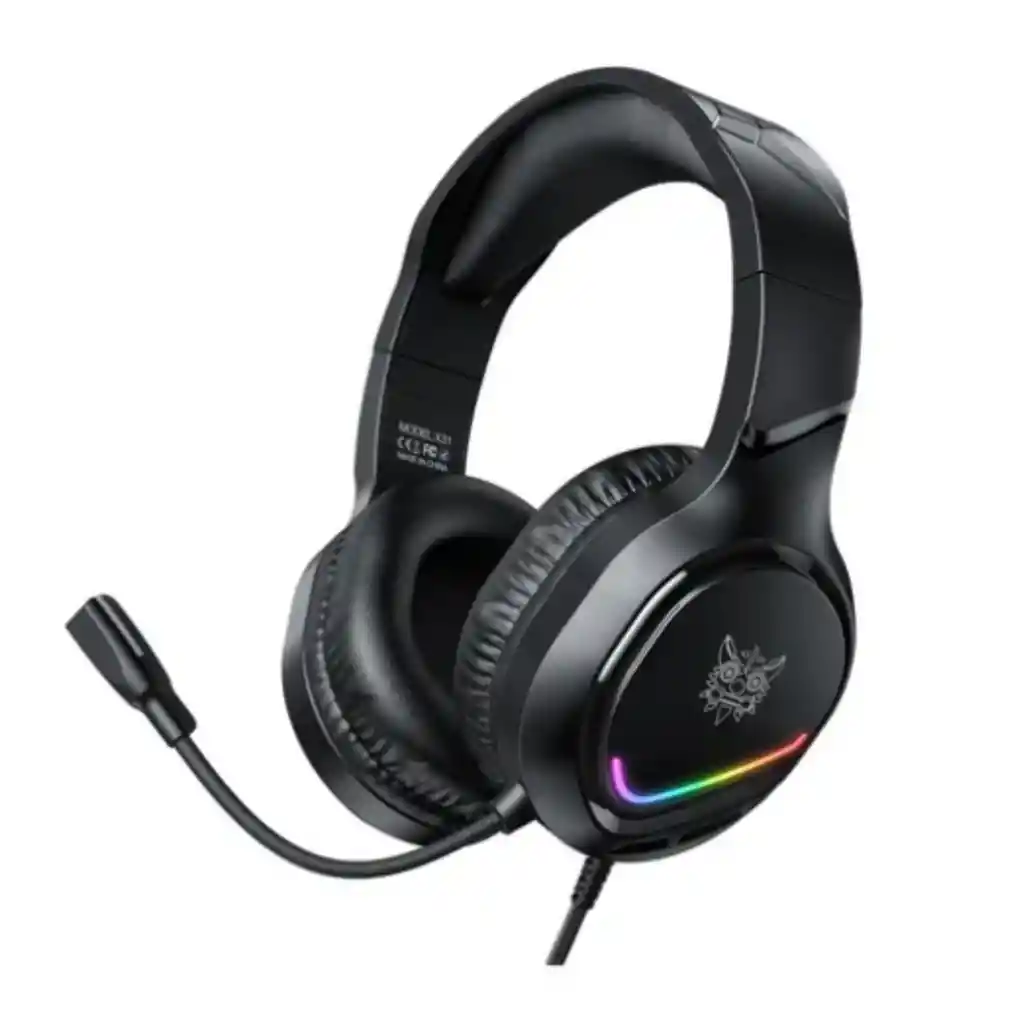 Audífonos Diadema Gamer Onikuma X31 Negro Con Luz Rgb