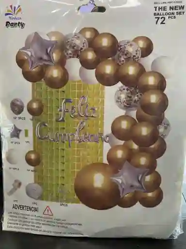 Bombas Globos Por 72 Piezas Tipo Arco Feliz Cumpleaños Para Decoracion De Fiestas Niño O Hombre O Mujer
