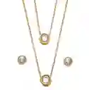 Set Collar + Aretes Crystal Shine
