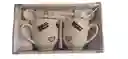 Set De Tazas De Cerámica -diseño Moderno (2 Tazas +2 Cucharitas)