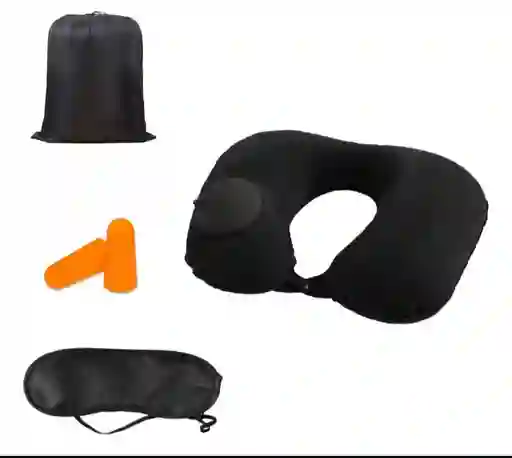 Kit De Viaje Almohada Cervical Inflable Automática
