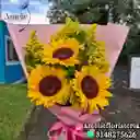 Bouquet De 3 Girasoles Papel Coreano