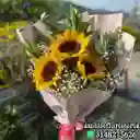 Bouquet De 3 Girasoles Papel Coreano