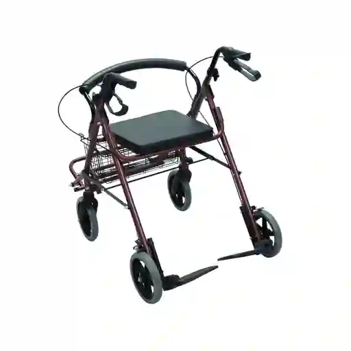 Caminador Rollator 4 Ruedas Con Reposapies Y Canastilla