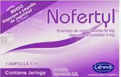 Nofertyl Ampolla (enantato De Noretisterona 50 Mg+ Valerato De Estradiol 5 Mg) Caja