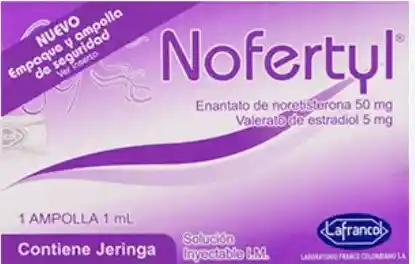 Nofertyl Ampolla (enantato De Noretisterona 50 Mg+ Valerato De Estradiol 5 Mg) Caja