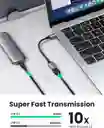 Cable Adaptador Ugreen Usb-c A Usb 3.0 Otg De Nailon, 15 Cm, Color Gris Y Negro